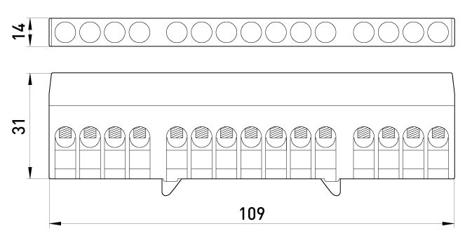 Нульова шина з ізолятором на DIN-рейку E.NEXT e.bsi.pro.1.15 p0650016