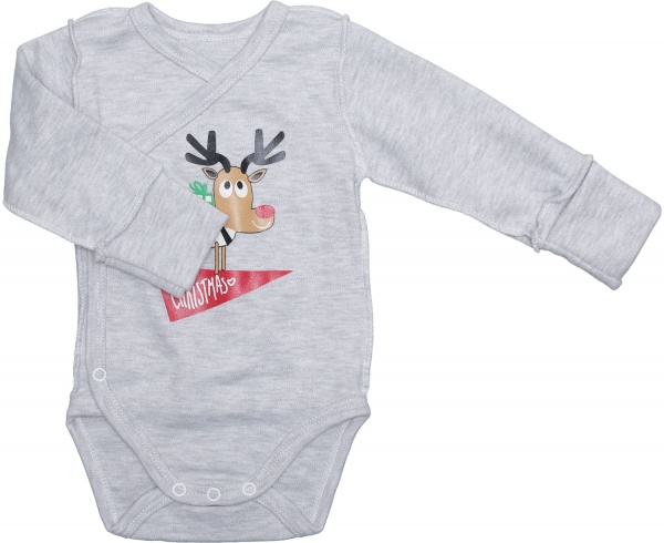 Боди детское унисекс Фламинго Christmas 146-231 р.62 серый 