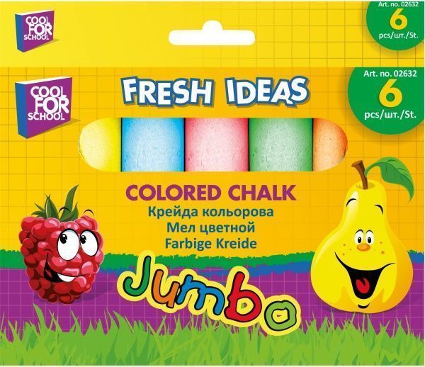 Крейда кольорова Jumbo 6 шт. CF02632 Cool For School