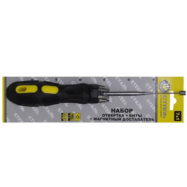 Набор отверток Сталь 7 в 1 плоский (SL)×150 мм 40477