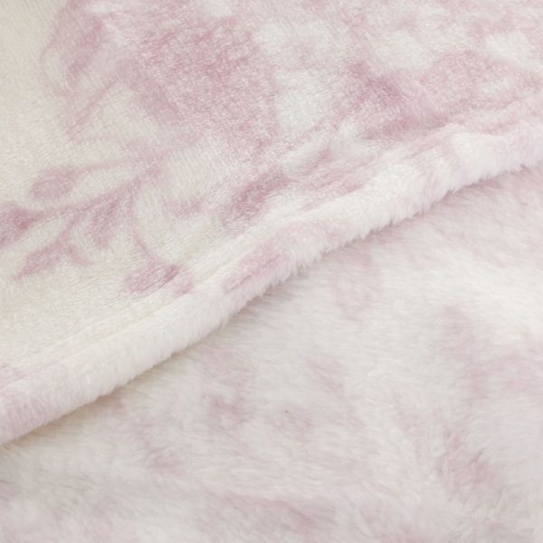 Плед Flannel Roses 200x220 см белый с розовым La Nuit 