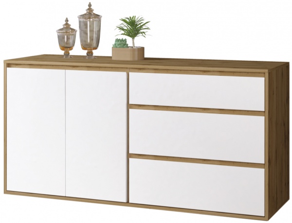 Комод SOKME 2Д/3Ш Нітро дуб вотан/білий 