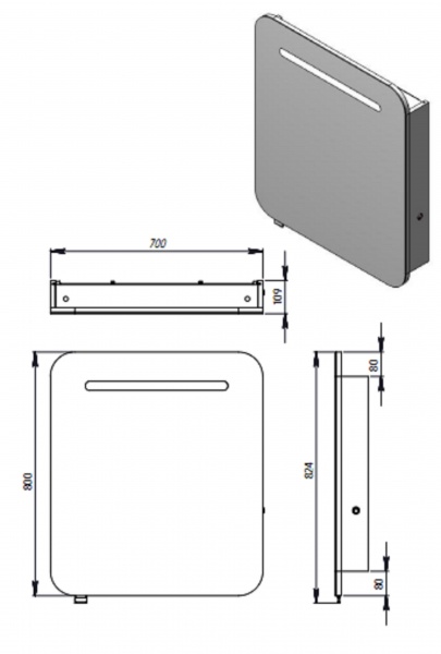 Зеркальный шкаф Ювента Prato РrM-70