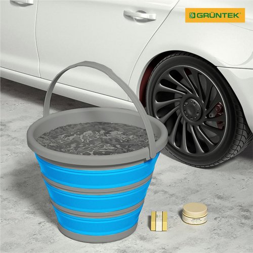 Ведро обычное Gruntek 10 л голубой/серый