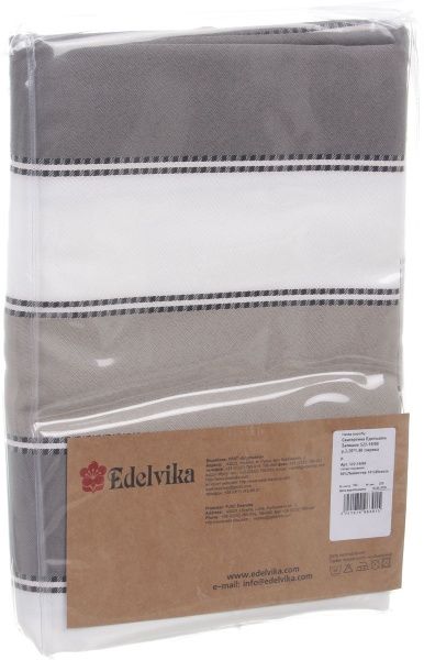 Скатерть Уют 522-19/00 полоска 140x220 см серый Эдельвика 