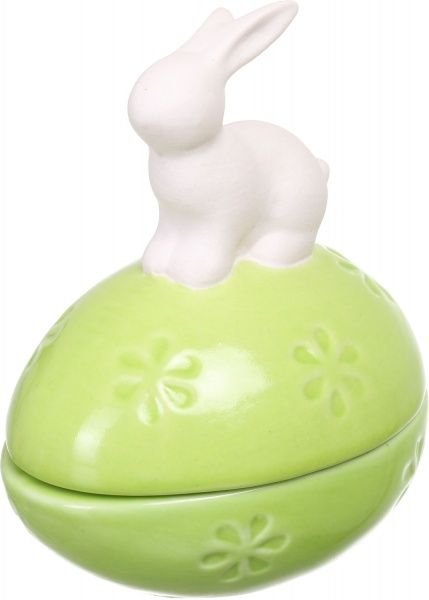 Свічка Яйце зелене з зайчиком 7х9х12 см Pako-If
