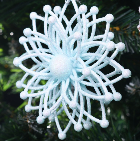 Декорация Снежинка Молекула 3д d 12 см голубой 1 шт. 