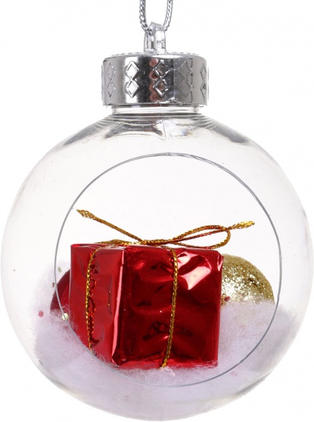 Набір підвісок куль із декором 8 см 2 шт. прозорий NY21123