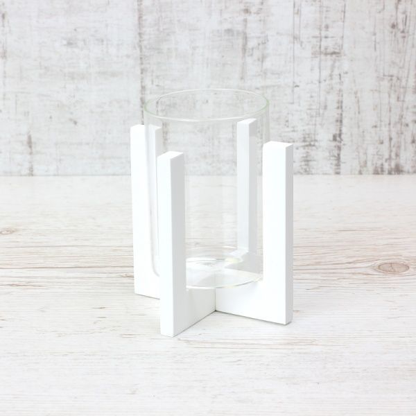 Подсвечник стеклянный на подставке 80/110 мм белый 300566 Стеклоприбор