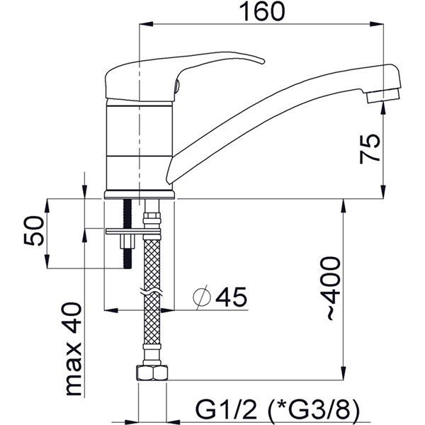 Смеситель для умывальника Rubineta Optima-19 O90008