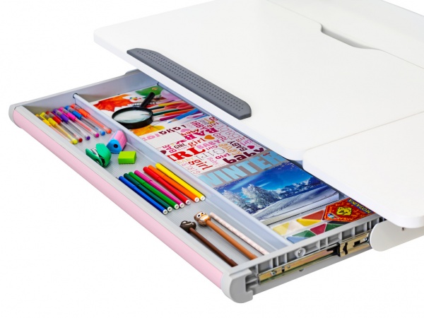 Детский стол ErgoKids TH-310 Lite Pink белый / розовый