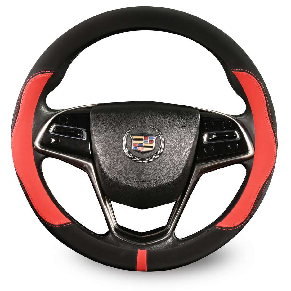 Чехол на руль Auto Assistance GP2108 L (39-41 см) черный с красным