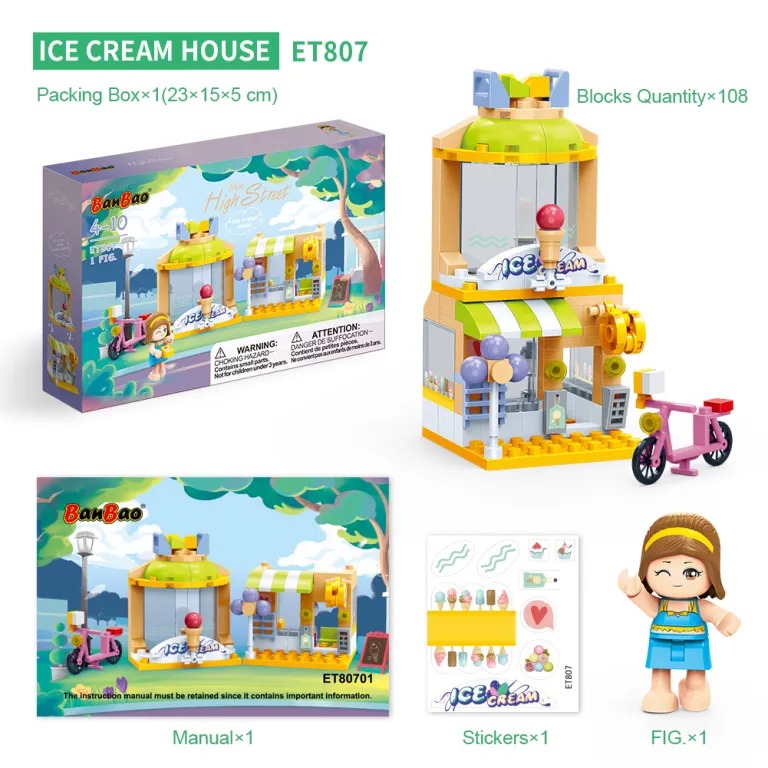 Конструктор BanBao Будинок морозива Mini High-Street Series ET807