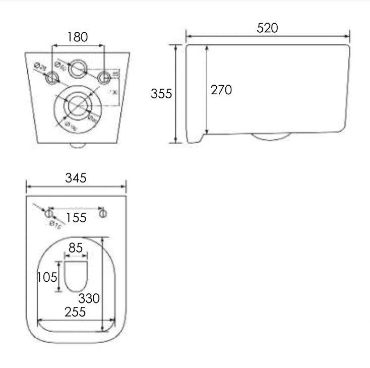 Унитаз подвесной VOLLE PONTA 2.0 VORTICE, сиденье Duroplast slow-closing