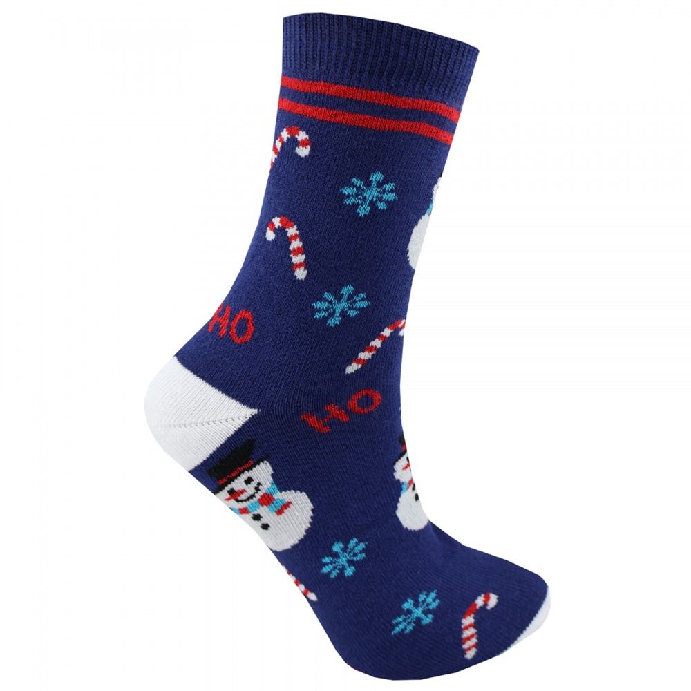 Шкарпетки махрові унісекс Premier Socks Новий рік Ho Ho Snow р. 20–22 синій