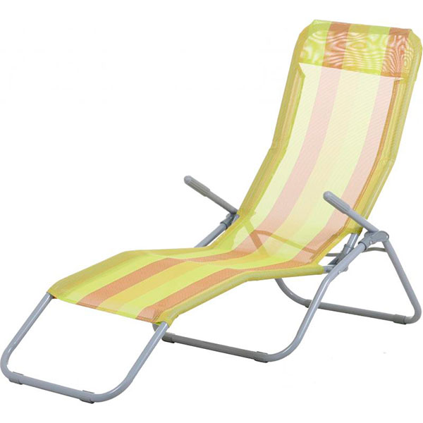 Шезлонг складаний UP! (Underprice) HYL-011 yellow stripe 62x147 см 