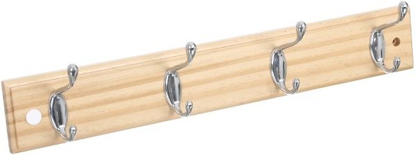 Вешалка для одежды IV тип 1+1 хром/сосна