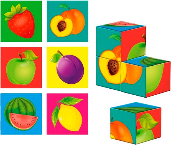 Кубики Vladi Toys Фрукты ZB1001-04
