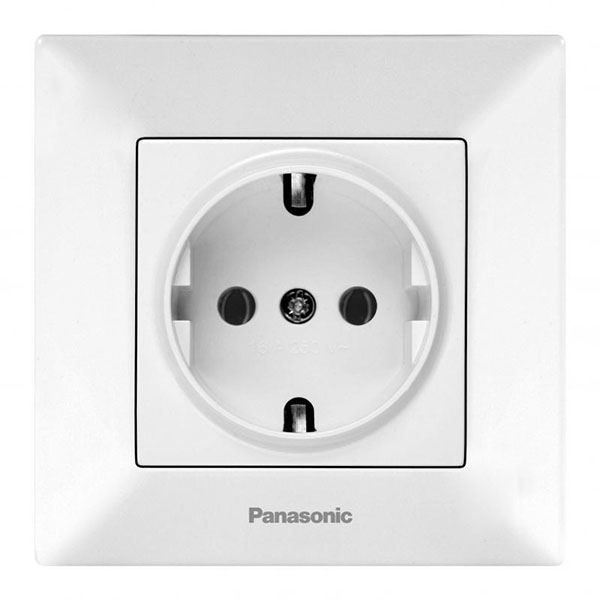 Розетка із заземленням Panasonic Arkedia Slim без шторок без кришки білий 480200285