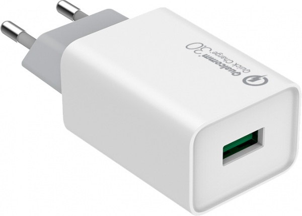 Сетевое зарядное устройство ColorWay 1USB Quick Charge 3.0 (18W) белый CW-CHS013Q-BK