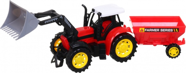 Игровой набор Shantou фермерский трактор с прицепом и фигурками красный JY238803