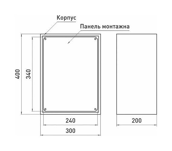 Корпус E.NEXT e.mbox.pro.p.40.30.20 IP31 с монтажной панелью (400х300х200) p0100233