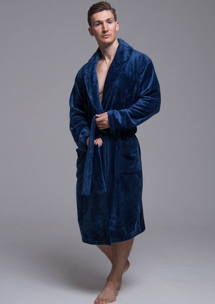 Халат чоловічий Roksana Assorty №1202/90055 р. 46 темно-синій