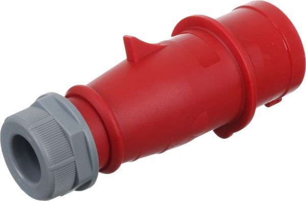 Вилка електрична силова із заземленням Expert 3p+PE (014) 380В 16А IP44 сірий