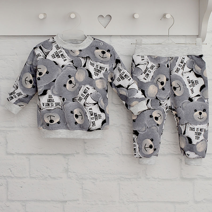 Комплект детской одежды Blanka Мишка серый р.62-68 110848