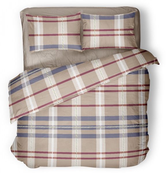 Комплект постільної білизни Modern Check 2 бежевий із принтом La Nuit 