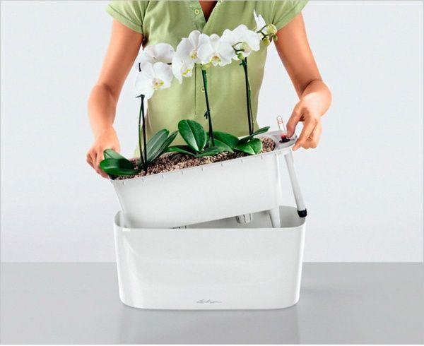 Вазон пластиковый Lechuza Delta 20 овальный 10л белый (15560) 