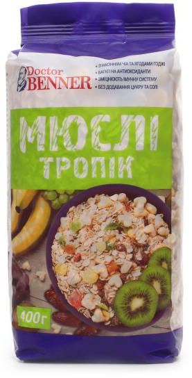 Мюсли Dr. Benner тропик 400 г 