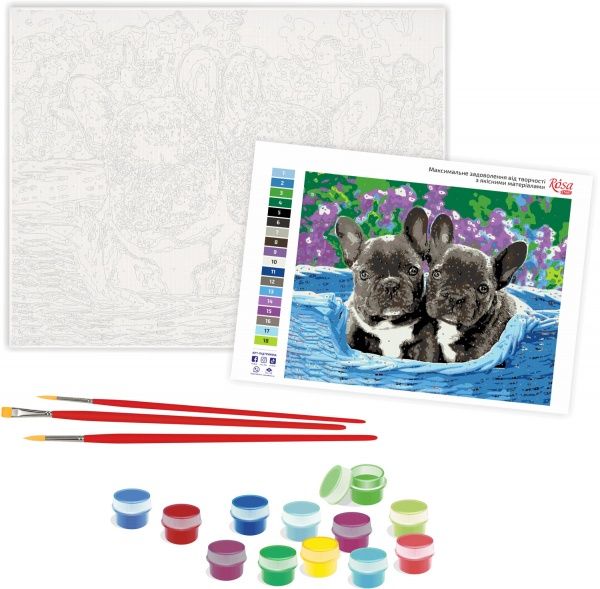 Картина за номерами Цуценята 35x45 см Rosa Start 