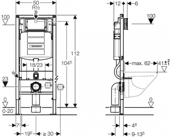 Інсталяція для унітаза Geberit Duofix 111.320.00.5