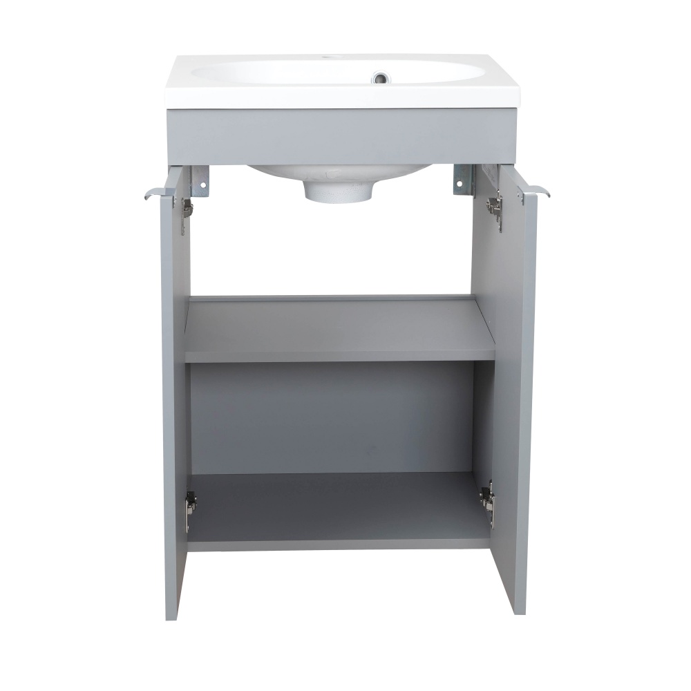 Тумба RIO (сіра) з умивальником Status 50 см
