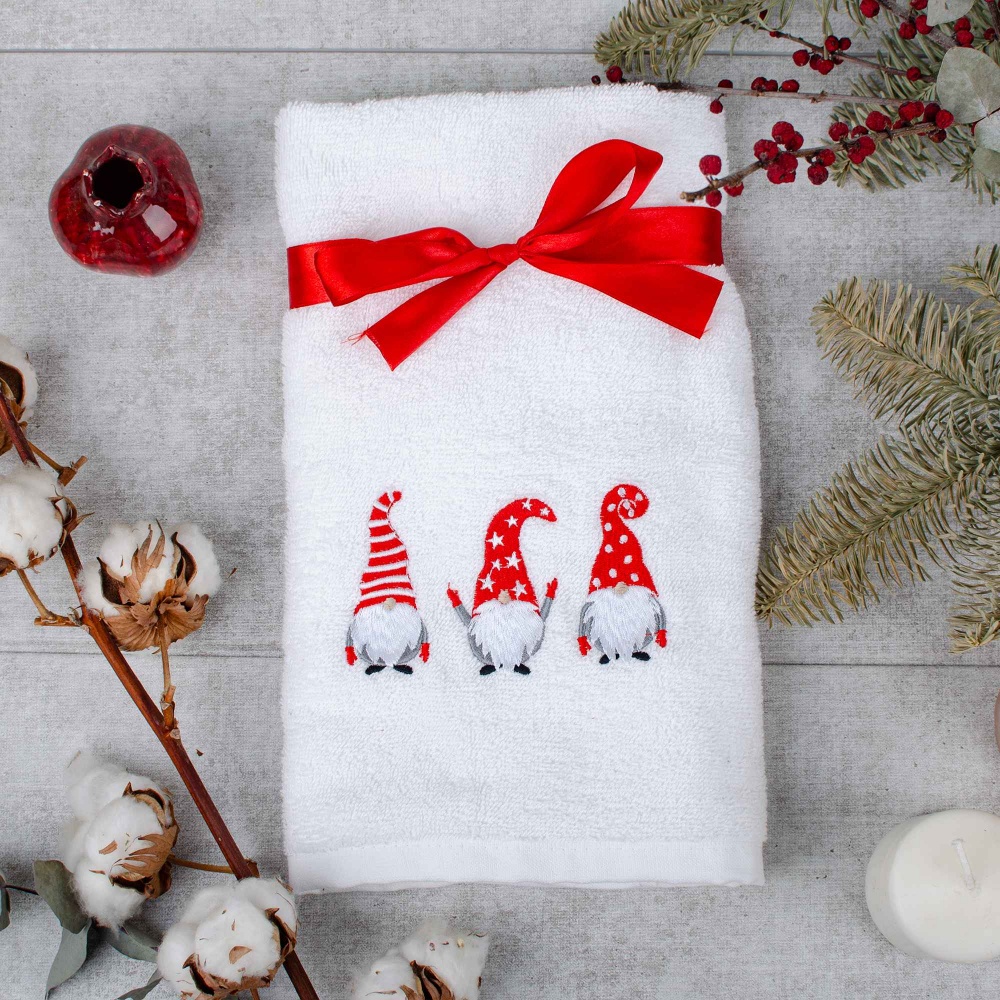 Рушник махровий Новий Рік 50x90 см білий La Nuit