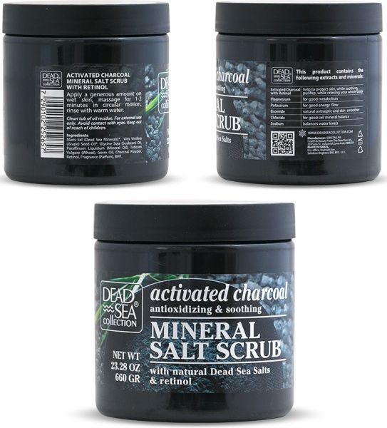 Скраб для тела Dead Sea Collection с минералами Мертвого моря и активированным углем 660 мл