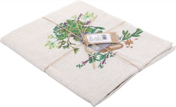 Скатерть «Прованськие травы» 1119-18/00 140x180 см льняной Эдельвика 