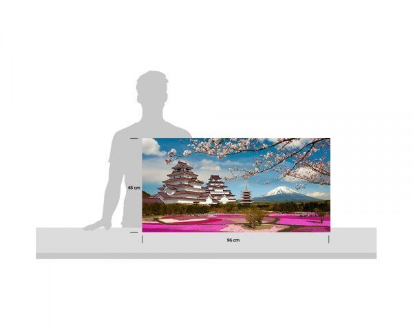 Репродукция Ветка сакуры на фоне пагоды 96x48 см i_96x48_00067 