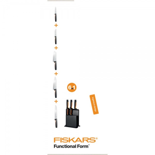 Набор ножей на подставке Functional Form 5 предметов 1057554 Fiskars