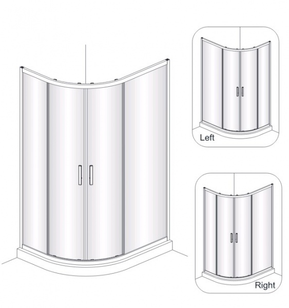 Душевая кабина Koller Pool ROUND 1200x800x1900 мм полукруглая R12080RC