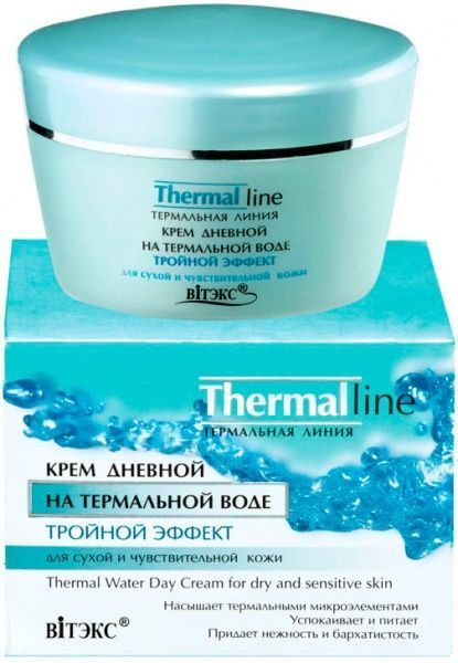 Крем для лица дневной Вітэкс Thermal line Тройной эффект на термальной воде для сухой и чувствительной кожи ночной 45 мл