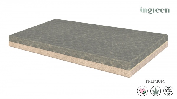 Матрац Кокос-конопля-конопля InGreen 60х120х10 см натуральний 202012 