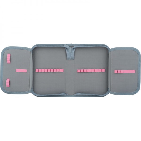 Пенал школьный Fluffy Cat K22-622-17 KITE розовый с серым