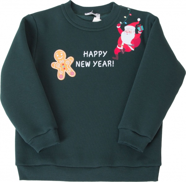 Свитшот для девочки Mevis р.122 зеленый с рисунком 4504 