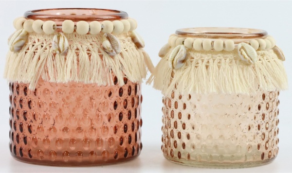 Набор ваз HOFF стеклянных Boho 2 шт 4272 терракотовый/бежевый 