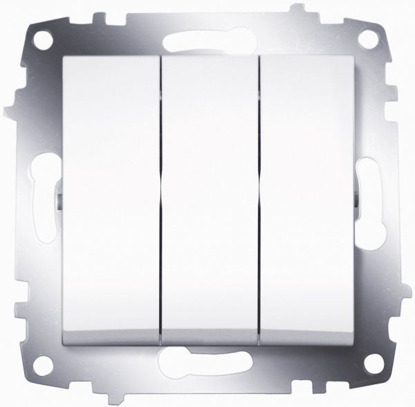 Вимикач триклавішний ABB Cosmo без підсвітки 10 А білий 619-010200-254