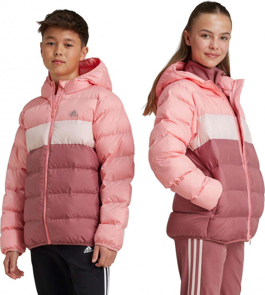 Пуховик для дівчаток зимовий Adidas J SD JKT IY6916 р.128 рожевий