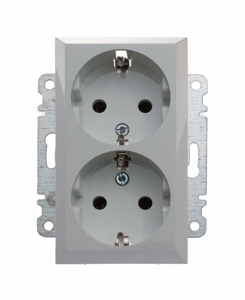 Механізм розетки із заземленням Makel Karea IP20 білий 57001082