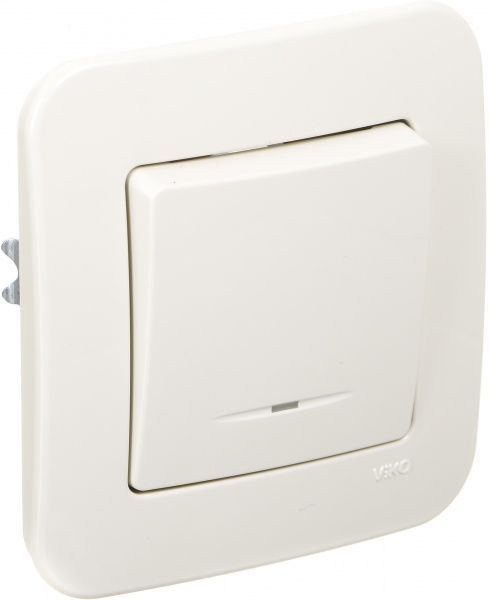 Выключатель одноклавишный Viko Rollina с подсветкой 10 А 250В кремовый 90421019